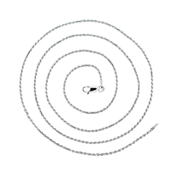 925 Sterling Silver Rope Chain Made In Italy - Picture 1 of 3